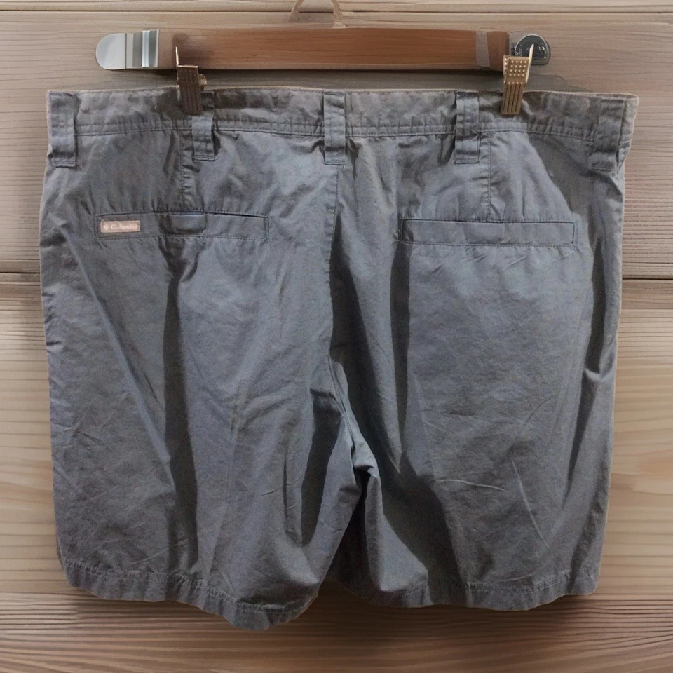 Columbia Flat Front Slate Blue 40W Cotton Shorts Good Utility Shorts FLAWS - Image 3 of 4