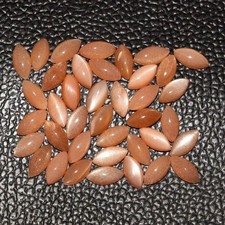 AAA Natural Peach Moonstone Cabochon Marquise Shape Loose Gemstone