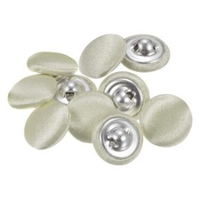 10pcs 12.5mm Fabric Cloth Covered with Metal Shank Round Buttons, Dark Beige