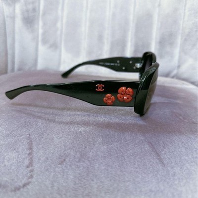 CHANEL Sunglasses 5113 Red Camellia Limited Edition Black Flower
