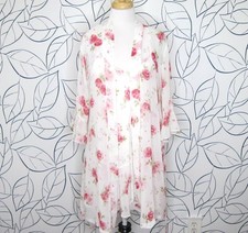 Vintage California Dynasty Sheer Robe  Chemise Nightgown Set S/M Floral Print