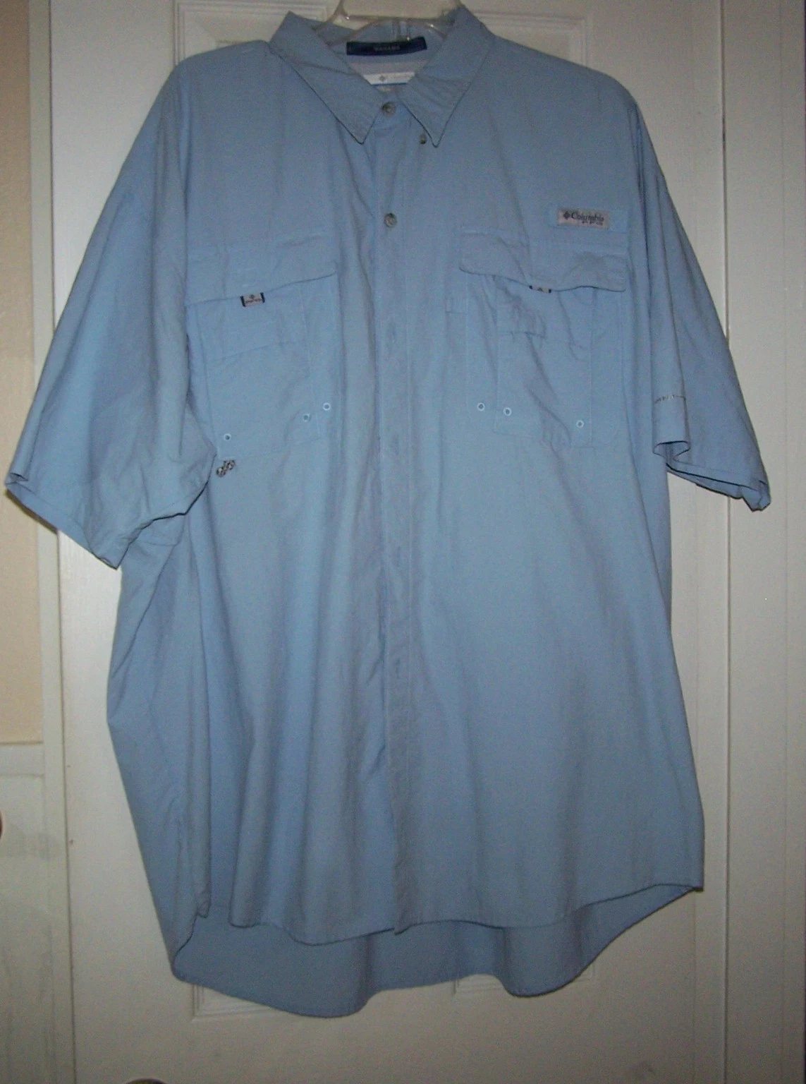 Columbia PFG Bahama Short Sleeve Fishing Shirt COLOR BLUE Mens XL