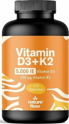 Vitamin D3 K2 hochdosiert   120 Tabletten mit 5000 IE D3 & 200 µg K OVP NP 49,- 