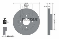 2X Textar Bremsscheibe 92130800 FüR Hyundai
