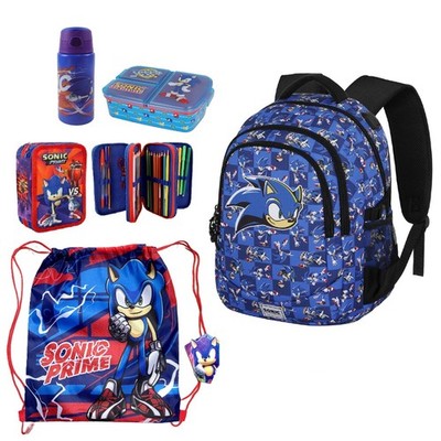 Sonic 2 Set Großer Rucksack Fall 3zip Tasche Trinkflasche Grundschule Kind