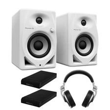 Pioneer DJ DM-50D 5-Inch Desktop Monitor Speakers with Fiberglass Woofer Bundle