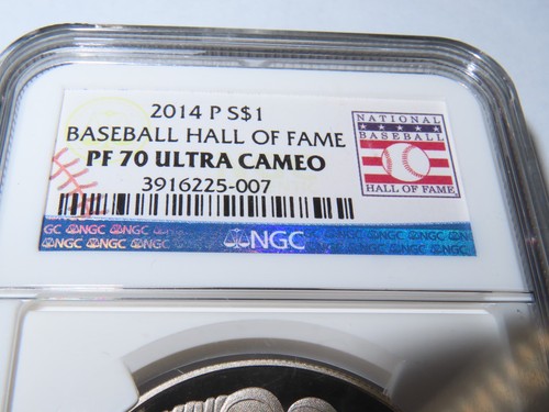 2014 P NGC PF 70 ULTRA CAMEO BASEBALL HALL OF FAME COMMEMORATIVE SILVER DOLLAR - Picture 2 of 6