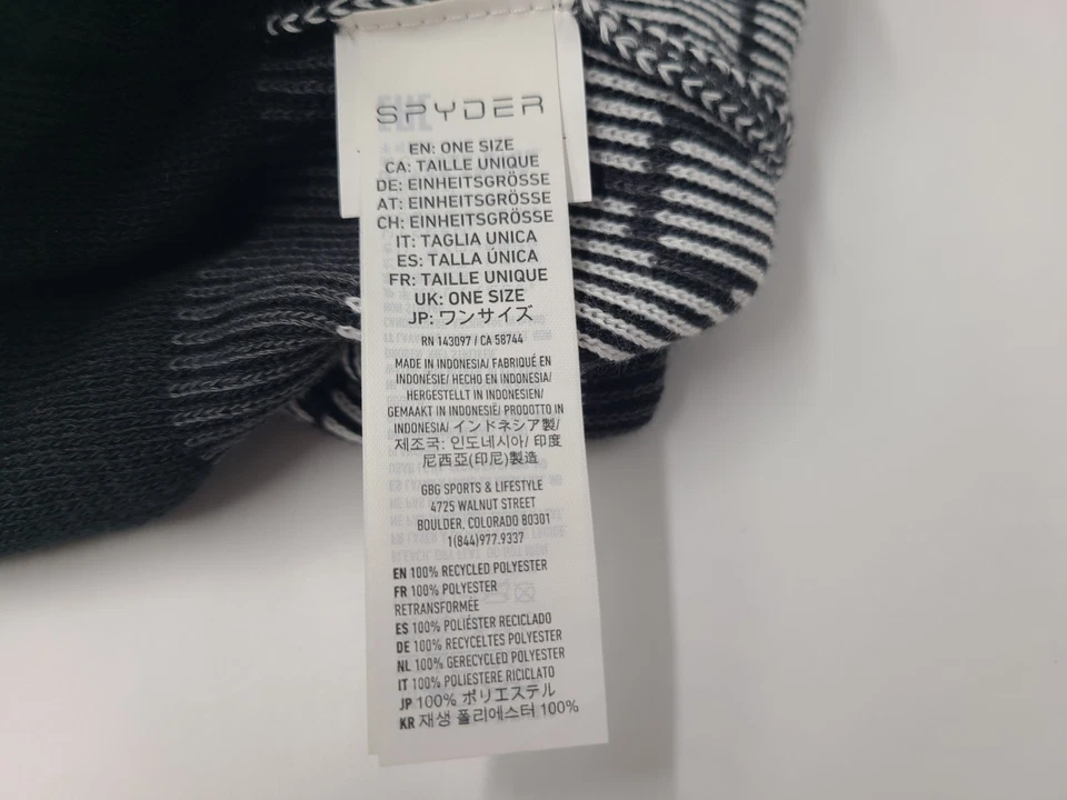 Spyder Active Pom Gorro Invierno Tejido Sombrero Medias Gorra Poliéster Hombres Mujeres Negro Foto 3 de 4