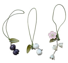 Set Of 3 Tulip Flower Mobile Phone Backpack Pendant Charms