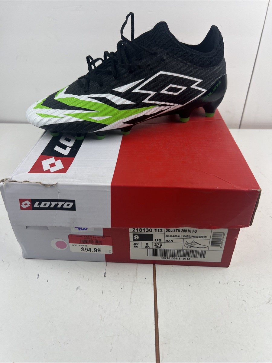 Lotto Solista 200 VI FG Mens Soccer Cleats Shoes All Black  display picture 2
