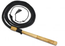 8ft Professional Braided Nylon Bull Whip w/ Wooden Handle