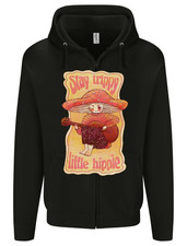 Stay Trippy Little Hippy Magic Mushroom LSD Mens Zip Up Hoodie