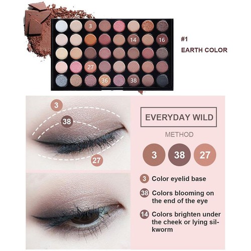 Earth Color 40 Color Eyeshadow Eye Shadow Candy Color Eyeshadow Palette ` - Picture 12 of 14