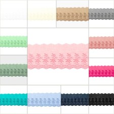 Baumwolle Spitzenborte Spitzenband Bogenkante Spitzenbesatz Spitze 90 mm