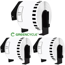 Greencycle 3 Rolls 62mmx30.4m Continuous Paper Tape DK-2205 for Brother QL Print