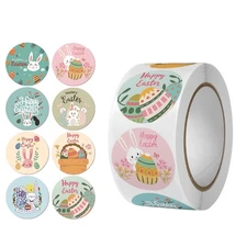 500pcs Happy Easter Stickers Cute Bunny Eggs Self Adhesive Seal Label for Easter