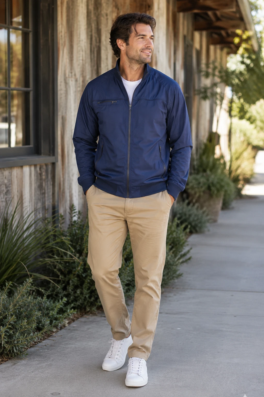 Baubax Jacket Size XXL Blue Full Zip Stand Collar Lightweight Casual Travel - product detail image 1