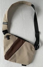 Peak Carry Sling Bag Sling or Shoulder Carry Tan Brown Flat
