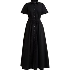 J Crew Cerise shirt-dress in cotton poplin Size 12 Tall Black