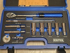 11pc Master Spark Plug Socket Set w/3/8 dr Torque Wrench, 10" Extension & Swivel