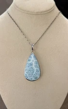 Stunning Larimar & Sterling Silver Pendant