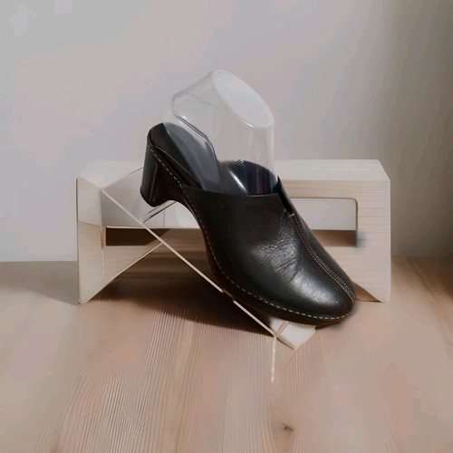 Cole Haan Country Womens SLIP ON Mules Dark Green Leather Heels Size 7.5 B - Picture 5 of 12