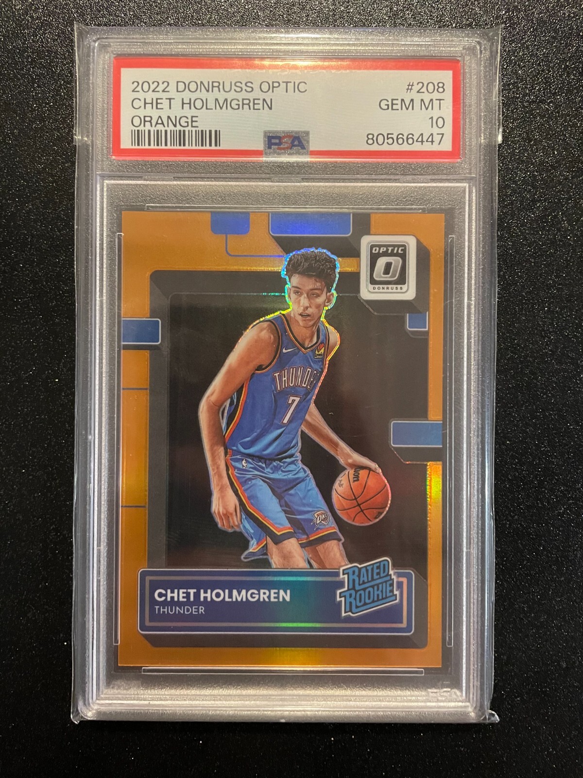 2022 Donruss Optic Orange #208 Chet Holmgren Holo Rookie #/199 RC PSA 10