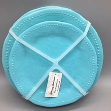8pc Tommy Bahama Melamine 4 Dinner 4 Salad Plate Set Aqua Blue Wave Hobnail Edge