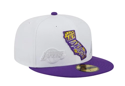 Los Angeles Lakers NBA New Era White State 59FIFTY Fitted Hat