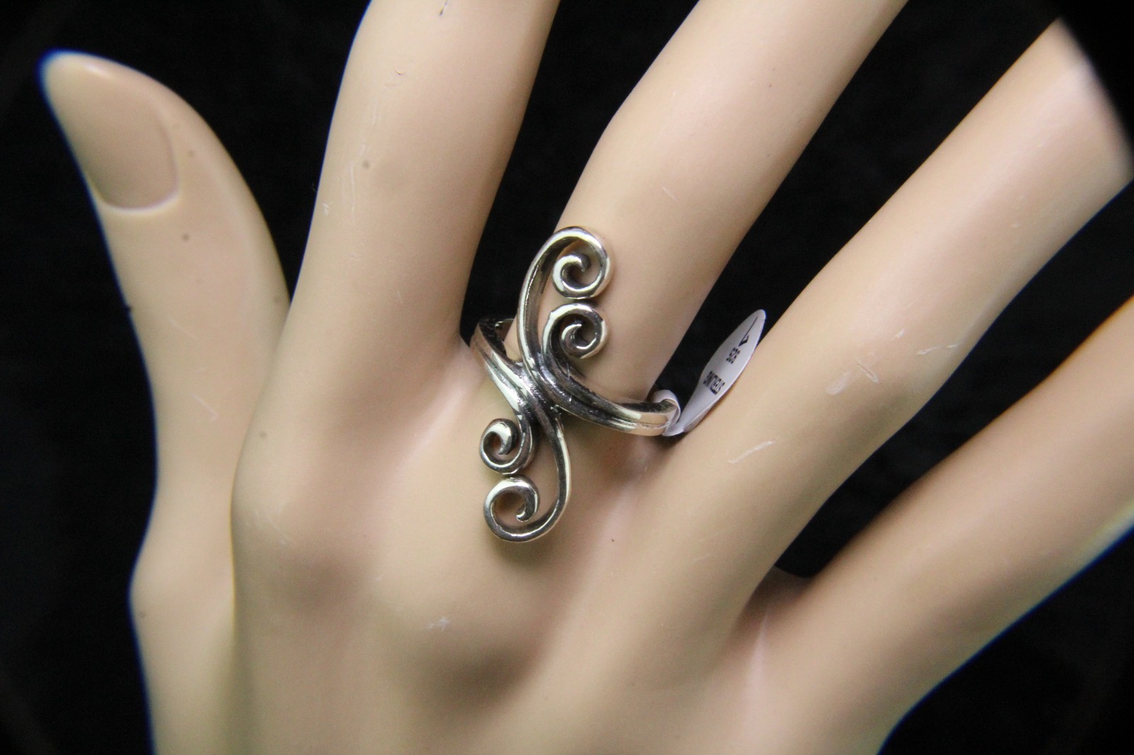 Double Fancy Sterling Silver Double Double Fancy Swirl Statement Ring | eBay
