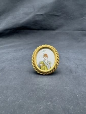 Antique Mini Gilt Brass/ Bronze Picture Frame, 1 7/8"