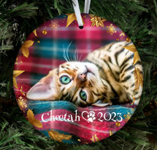 Customizable Cat Photo Christmas Tree Ornament Gift,Custom Xmas Stocking Stuffer