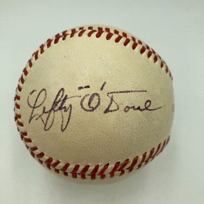 Joe Dimaggio & Lefty O'Doul Signed 1940's National League Baseball