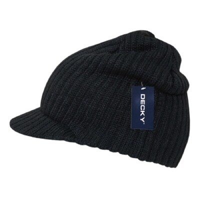Decky Men's Knit Visor Beanie Campus Cap