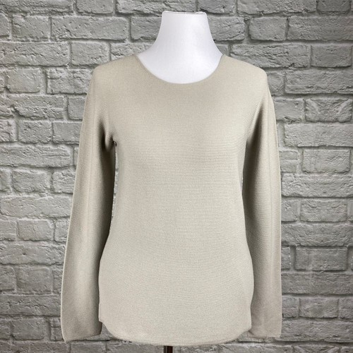 Giorgio Armani Taupe Ribbed Knit Sweater