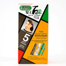 Paon Seven-Eight Hair Color w/ Comb Matte Brown Soft Silky Finish 1.4 oz NEW