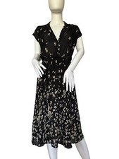 REFORMATION black Flower Sheer Dress size S 