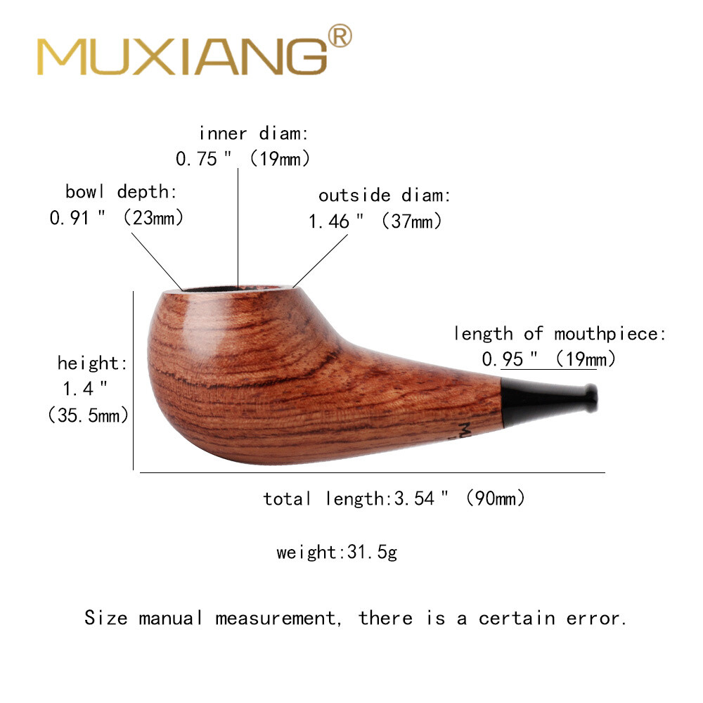 Small Tobacco Pipe Rose Wooden Handmade Portable Pipe Smoking