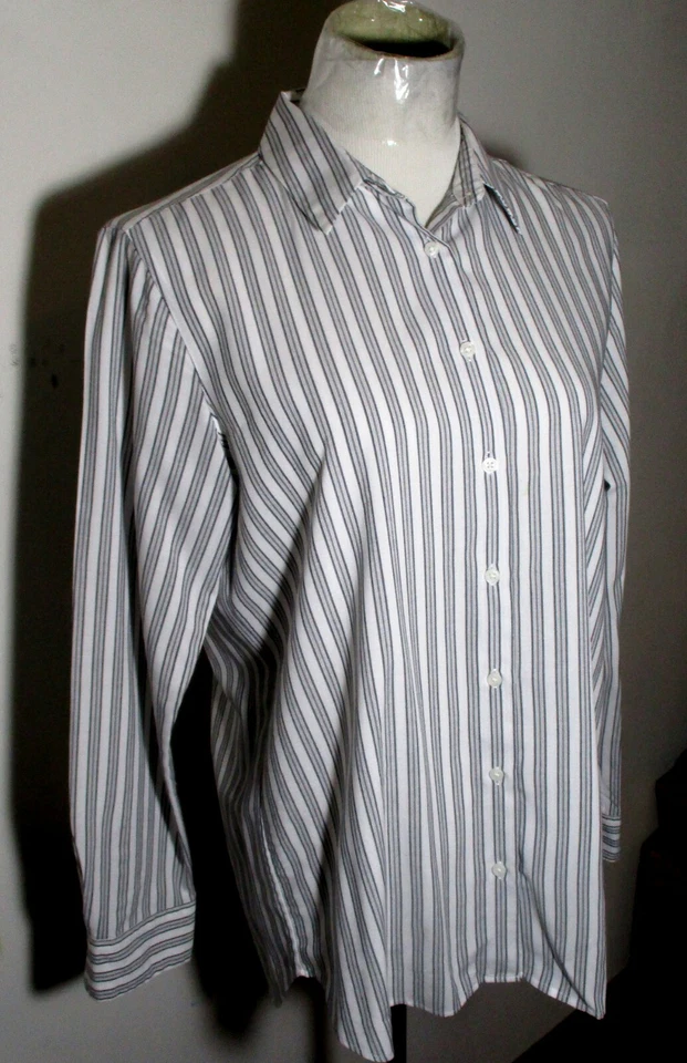 Blusa UNI QLO Gris Blanco Manga Larga Talla S Foto 3 de 4