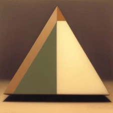 Medium Abstract Painting 2x2 ft. Post-Modernism Geometric Demrin Cubism II NEW