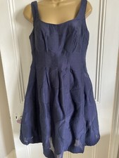 NINE WEST Summer Dress Tea Dress Wedding Ascot Navy Pockets US 8 UK 12