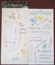 Me & My Big Ideas 2 Long Sheets of Stickers ~ Baby Boy, New Baby ~ Scrapbooking