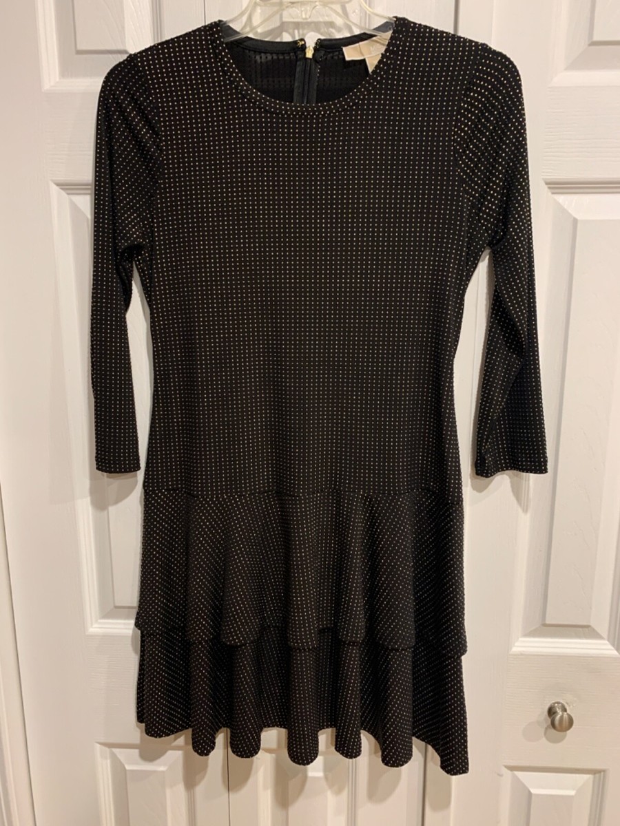 green emerald velvet dress Michael Kors Women's Astor Stud Long Sleeve Wrap Mini Dress, Black,  XX-Small at Amazon Women's Clothing store