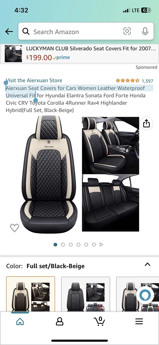 Aierxuan Seat Covers for Cars Women Leather Waterproof Universal