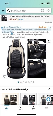 Aierxuan Seat Covers for Cars Women Leather Waterproof Universal Fit Hyundai Ela