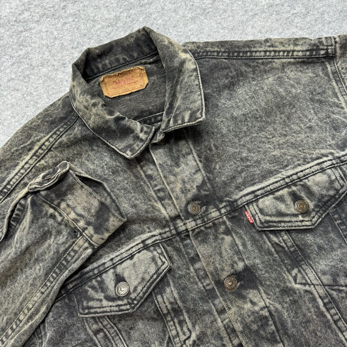 Vintage Levis Jacket Mens XL Black Denim Acid Wash USA 1980s Vintage Levis Jacket Mens XL Black Denim Acid Wash USA 1980s