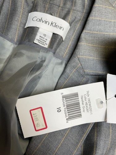 NEW Calvin Klein Blazer Size 10 Fits Like 8 Jacket Wool Silk Blend $159 Pockets - 第 15/20 張圖片