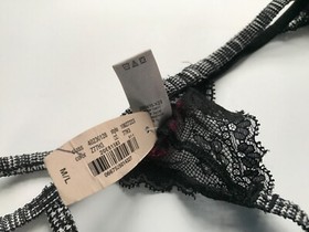 Victoria&rsquo;s Secret SLT Sexy Little Things Plaid B/W Garter Belt NWT XS/S, M/L