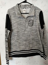PINK Victoria's Secret Black Gray Half Zip Pullover Lightweight Jacket Medium