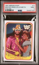 1991 Merlin WWF Macho Man Randy Savage Elizabeth 17 Italian PSA 9 MINT WRESTLING